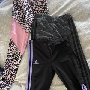 Bundle: 3 Kids Leggings Set — Adidas and Nike